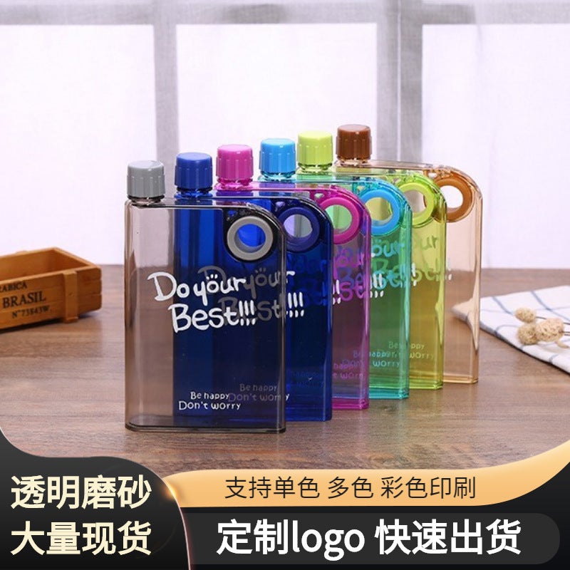 Creative Square Book Kettle Ring A5 Notebook Kettle Transparent Plastic Cup Custom Outdoor Portable Flat Water Cup - Image 2